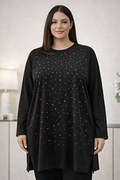 TUSSE Women's Plus Spreading Stone Viscose Large Size Oversized Blouse