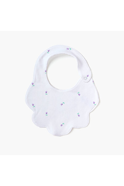 Juniors Floral Print Bib with Snap Button Closure