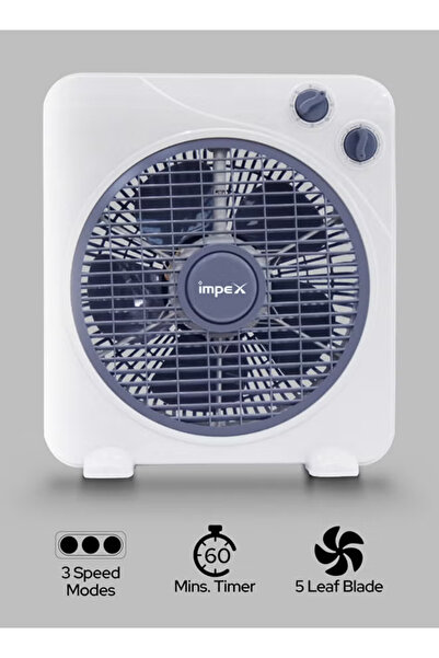 İMPEX مروحة صندوقية 10 بوصة، 30 واط، طراز BF7510، 3 سرعات، مؤقت 60 دقيقة، محر...