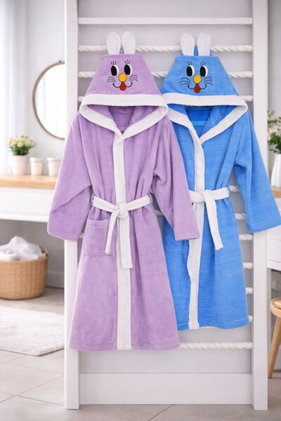 Federico Fabrizio Velvety Kapüşonlu Çocuk Bornoz Seti