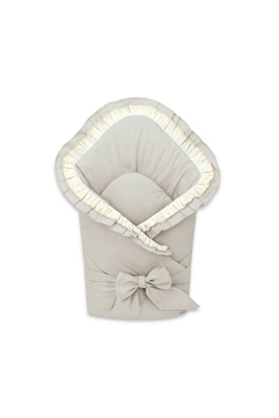 MimiNu Swaddling blanket, MimiNu, With ruffles and lace, 75x75 cm, Cotton, Beige