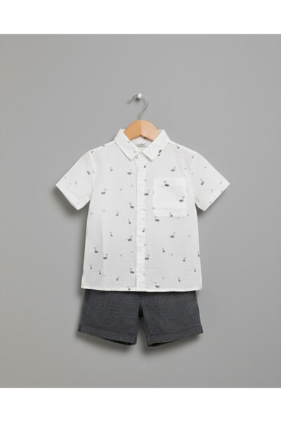 Csp Cassiope Shirt + Denim Shorts Pants Baby & Kids 2-Piece Set