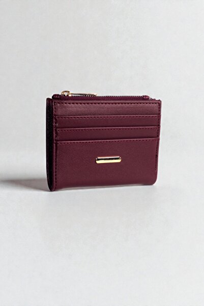 dericom محفظة نسائية متعددة الأقسام بسحاب باللون الأحمر الداكن - تصميم مدمج و...