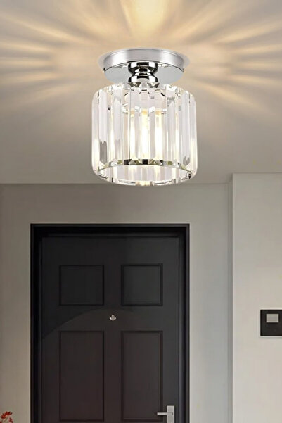 RONİSU AYDINLATMA Glowix Kristal Taşlı Plofonyer Tekli Avize - Modern Tekli K...