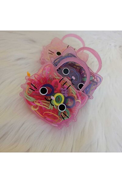 Masal Gurumi مجموعة مشابك مطاطية للفتيات مع حقيبة على شكل قطة