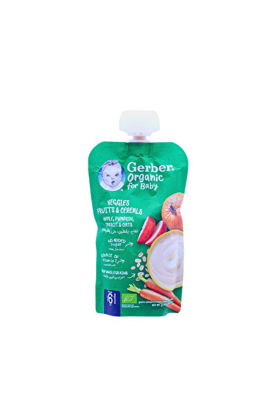 GERBER مهروس الشوفان والخضراوات العضوي للأطفال 6 أشهر 110 غرام