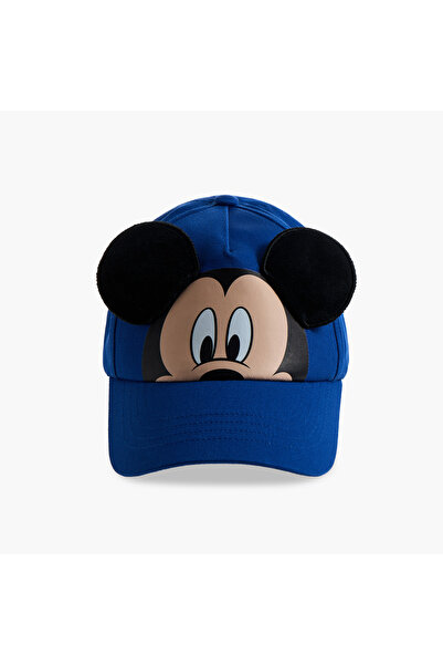 Disney قبعة مزينة بطبعة ميكي ماوس مع إغلاق بشريط لاصق