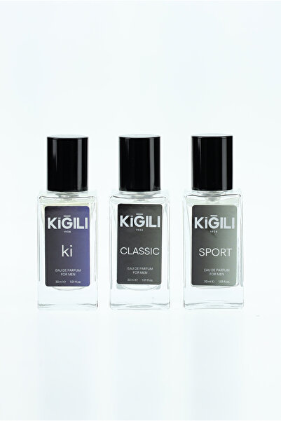 Kiğılı 3'lü Classic & Ki & Sport Hediye Kutulu 30 ml Erkek Parfüm Seti