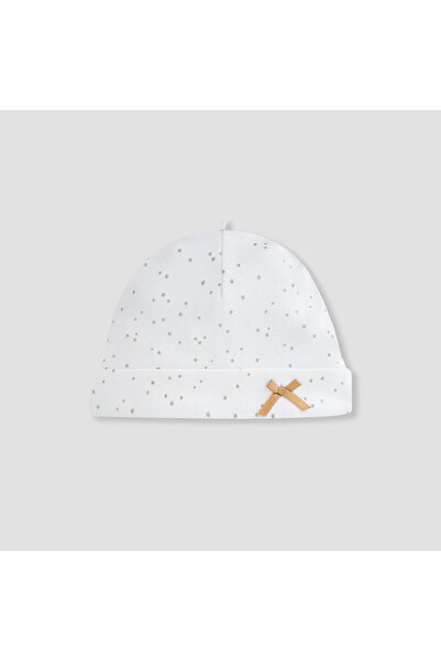 giggles Embellished Beanie Cap with Bow