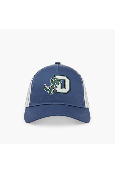 Juniors Dinosaur Embroidered Cap with Hook and Loop Strap Closure