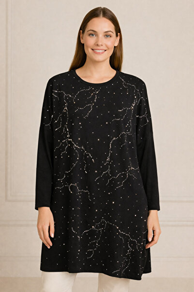 TUSSE Women's Plus Spreading Stone Viscose Large Size Oversized Blouse