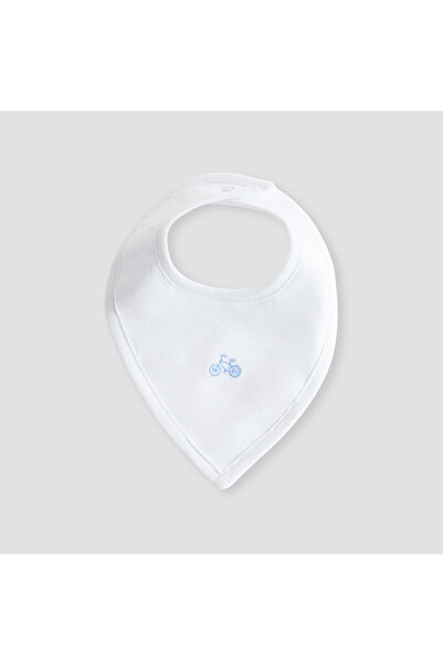 giggles Bicycle Embroidered Bib with Button Closure