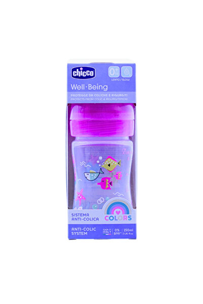 Chicco زجاجة ويل بينج وردية اللون، تدفق بطيء، سعة 150 مل