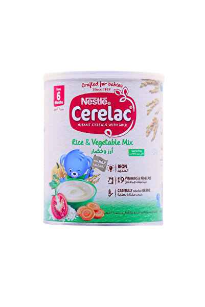 Cerelac مزيج أرز وخضراوات مع حليب +6 أشهر 350 غرام
