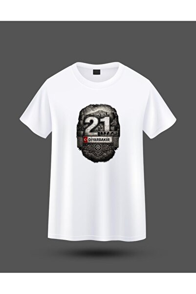 karaoğlu Diyarbakir 21 Plate Printed White T-Shirt