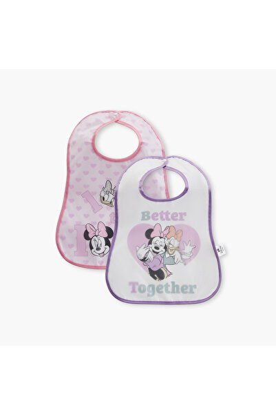 Disney Minnie Mouse and Daisy Duck Print Bib with Button Closure - Set of 2