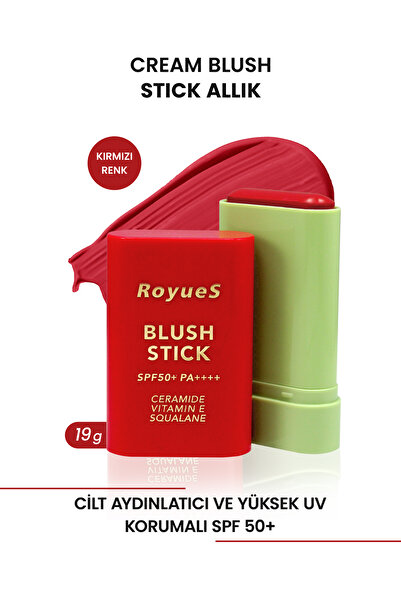 Royues Stick Krem Allık Nemlendiricili ve Yumuşak Formül Yüksek Pigment 19 GR