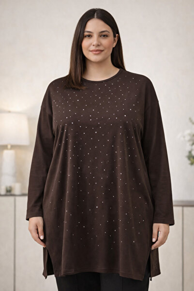 TUSSE Women's Plus Spreading Stone Viscose Large Size Oversized Blouse