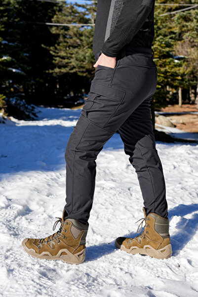 Khotso Men's Winter Fleece Lined Windproof Waterproof Softshell Pants