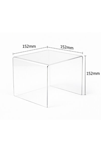 ALKHANBASHI Clear Acrylic Display Stand – 152 × 152 × 152 mm