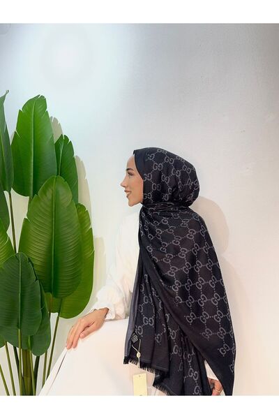 ALESYA SCARF G Pattern Wool Silk Double-Sided Shawl