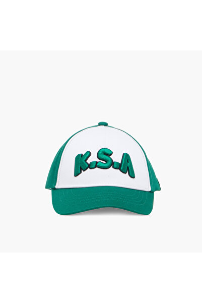 Juniors قبعة مطبوعة باليوم الوطني للمملكة العربية السعودية مع شريط إغلاق بخطا...
