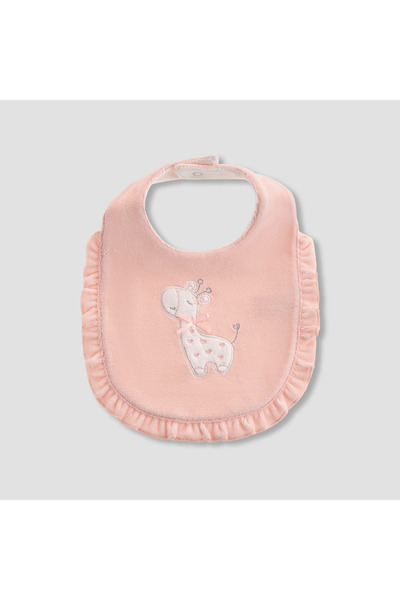 Juniors Baby Bib with Giraffe Embroidery