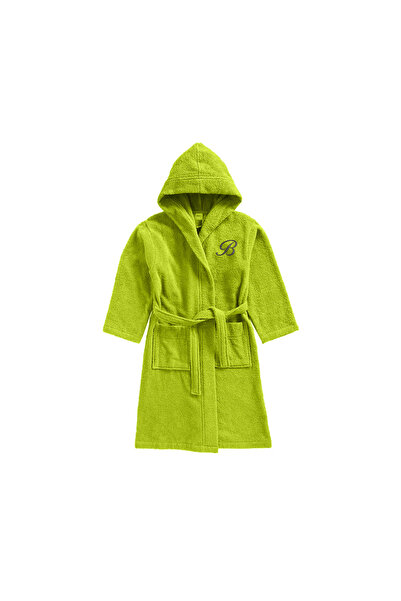 BYFT Daffodil Kids Hooded Bathrobe | Monogrammed Letter 'B' | Soft Cotton Com...