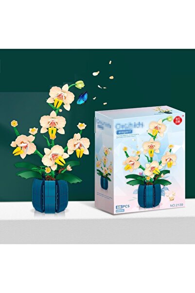 Arabest 606 PCS Orchid Flower Building Kit,Artificial Bouquet Building Blocks...