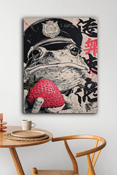 postercraft Poster din lemn cu broască căpșună (fără ramă)
