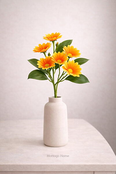 Mottogo 10-Headed Artificial Daisy Branch Decorative Flower – 44 Cm, Natural Looking