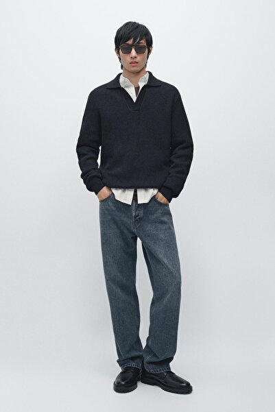 Massimo Dutti Pamuklu triko polo yaka kazak