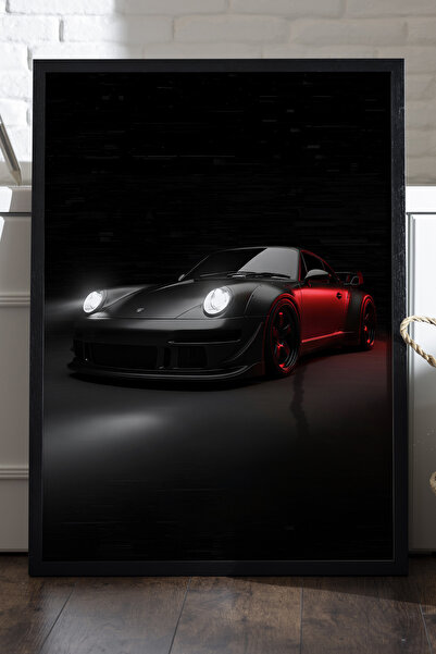 Duvarda Αφίσα Porsche 911 με μαύρο ξύλινο πλαίσιο, διακοσμητική ζωγραφική τοί...