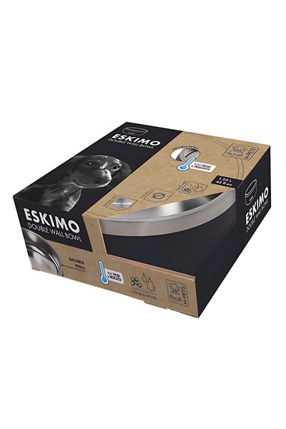 M-PETS Eskımo Çift Cidarlı Mama Kabı 1.25l Black