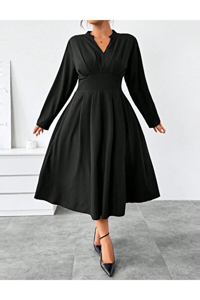Sheya Rochie midi Shein Curve+, neagră