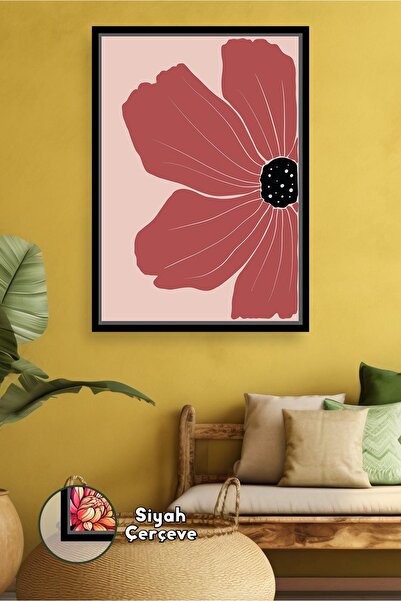 KOSS Dijital Burgundy Cvetni dezen Zidna slika u boemskom stilu, moderna deko...