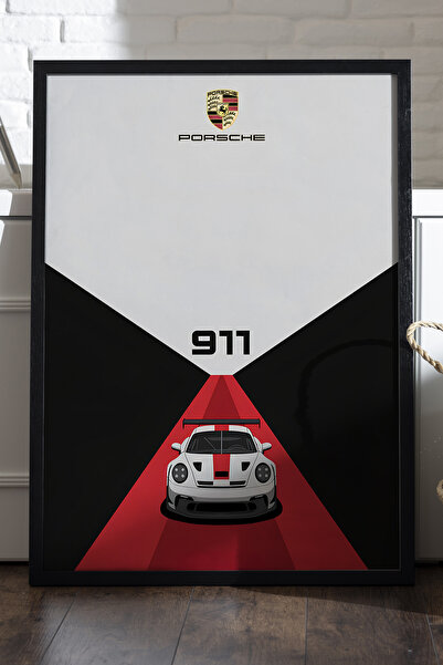 Duvarda Αφίσα Porsche 911 με μαύρο ξύλινο πλαίσιο, διακοσμητική ζωγραφική τοί...