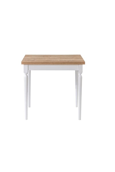 Vivense FLORYA ÇİZİLMEZ AÇILIR MUTFAK MASASI, MEŞE BEYAZ, 70X80