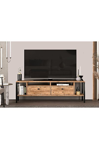 Vivense ALALUNA METAL AYAKLI TV ÜNİTESİ, ATLANTİK ÇAM, 160 CM