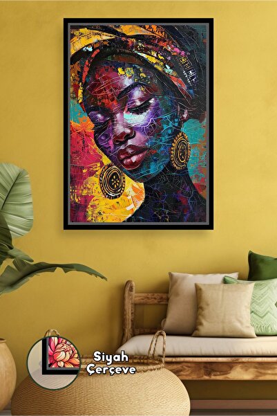 KOSS Dijital Portret afričke žene, šarena etnička umetnost, kulturna figura, ...