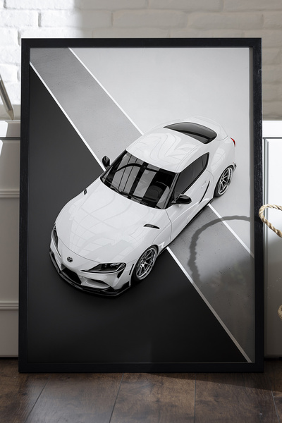 Duvarda Αφίσα Toyota Supra με μαύρο ξύλινο πλαίσιο, διακοσμητικός πίνακας τοί...