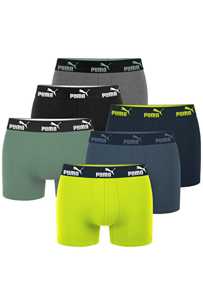 Puma Men’s Cotton Boxer Shorts, Puma, Color Mix, 6 Pack