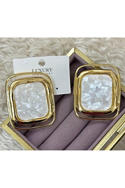 BY YASİN TOPÇU 🤍   Pearl Textured Gold Framed Luxury Earrings 🤍