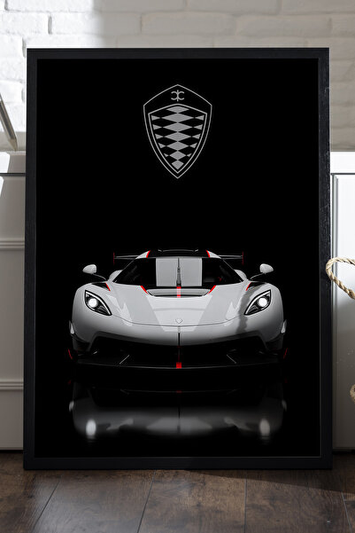 Duvarda Poster cu ramă din lemn negru Koenigsegg Jesko, pictură decorativă de...