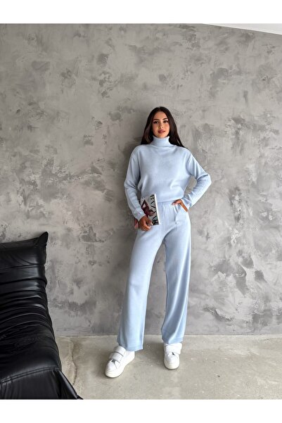 DONNA LISSA Women's Soft Oversized Turtleneck Knitwear Set Dl88