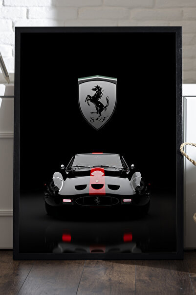 Duvarda Αφίσα Ferrari 250 GT με μαύρο ξύλινο πλαίσιο, διακοσμητικός πίνακας τ...