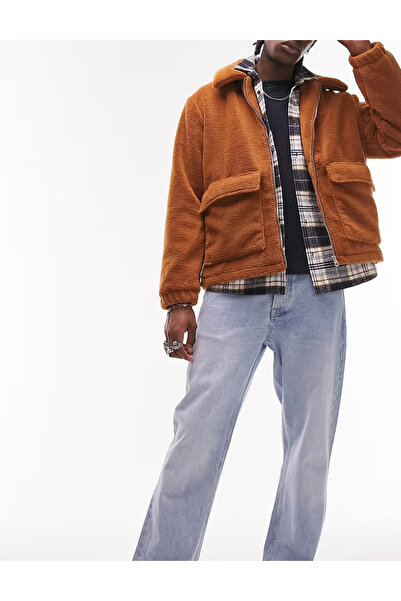 TopMan fur jacket, brown