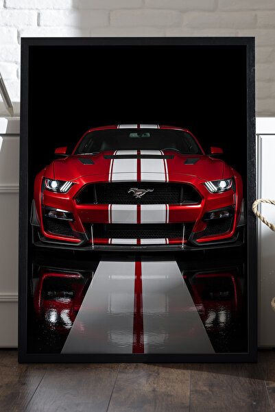 Duvarda Αφίσα Ford Mustang Shelby GT350 με μαύρο ξύλινο πλαίσιο, διακοσμητικό...