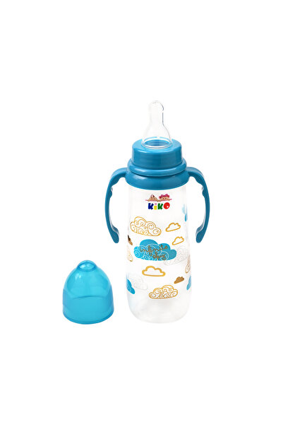 Kiko FEEDING BOTTLE WITH HANDLE 250ML WITH SILICON NIPPLE-Blue