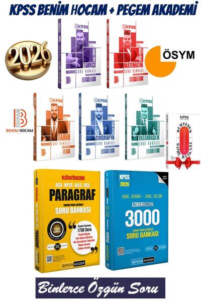 Pegem Akademi Yayıncılık 2026 Benim Hocam KPSS Soru Bankası Seti+Pegem Akadem...